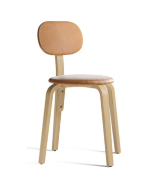 Audo - Afteroom Plywood Dining Chair, leather seat