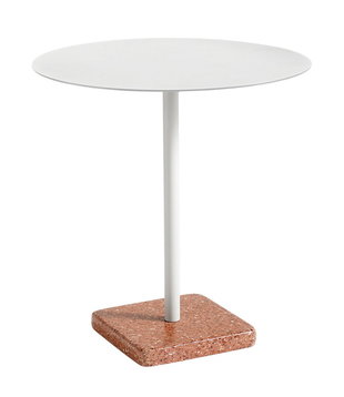 Hay - Terrazzo tafel rood, sky grijs top Ø70