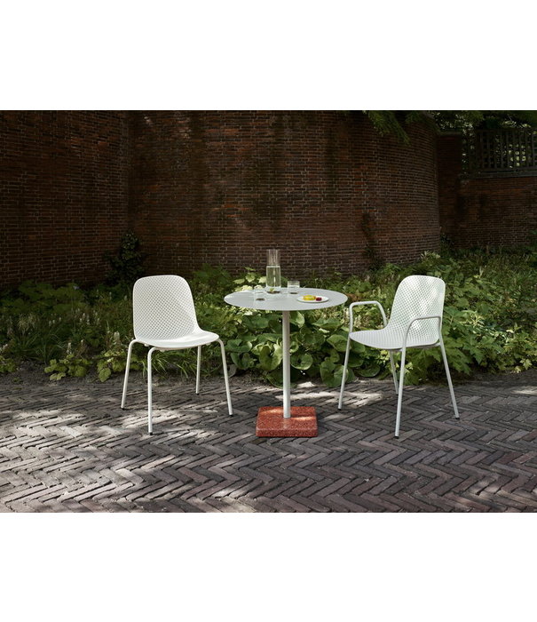 Hay  Hay - Terrazzo table red - sky grey top Ø70 cm