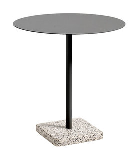 Hay - Terrazzo table grey, anthracite top Ø70