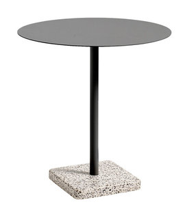 Hay - Terrazzo tafel grijs, antraciet top Ø70