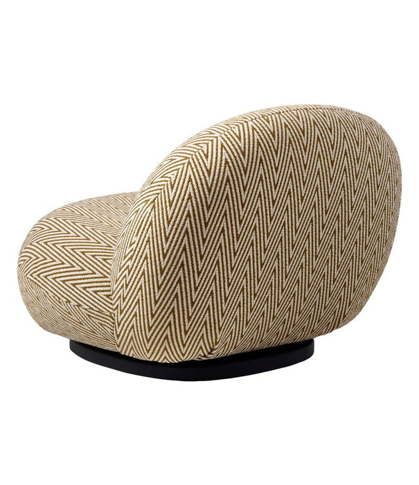 Gubi  Gubi - Pacha outdoor lounge stoel swivel voet - stof Chevron FR 022