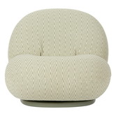 Gubi - Pacha outdoor lounge chair swivel base - fabric Chevron FR 008