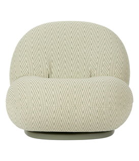 Gubi - Pacha outdoor lounge chair swivel base - fabric Chevron FR 008