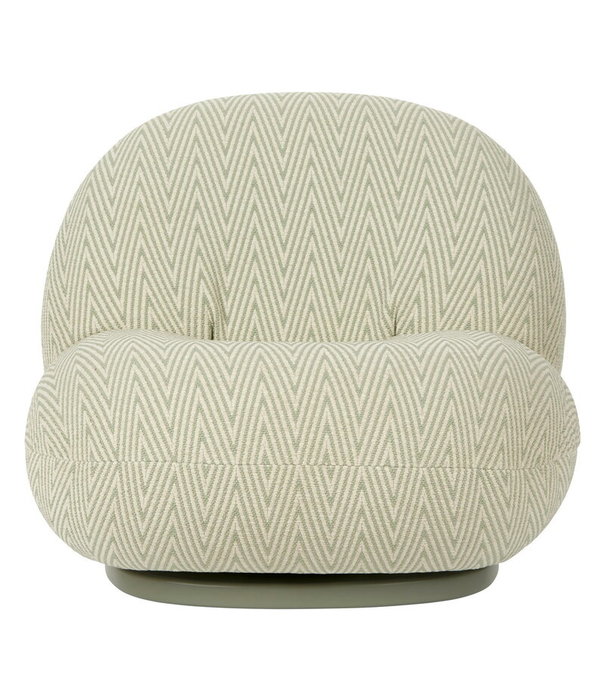 Gubi  Gubi - Pacha outdoor lounge stoel swivel voet - stof Chevron FR 008