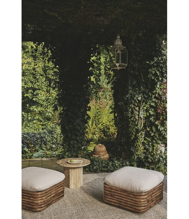 Gubi  Bohemian 72 Ottoman rattan, Diagonal Boucle 002