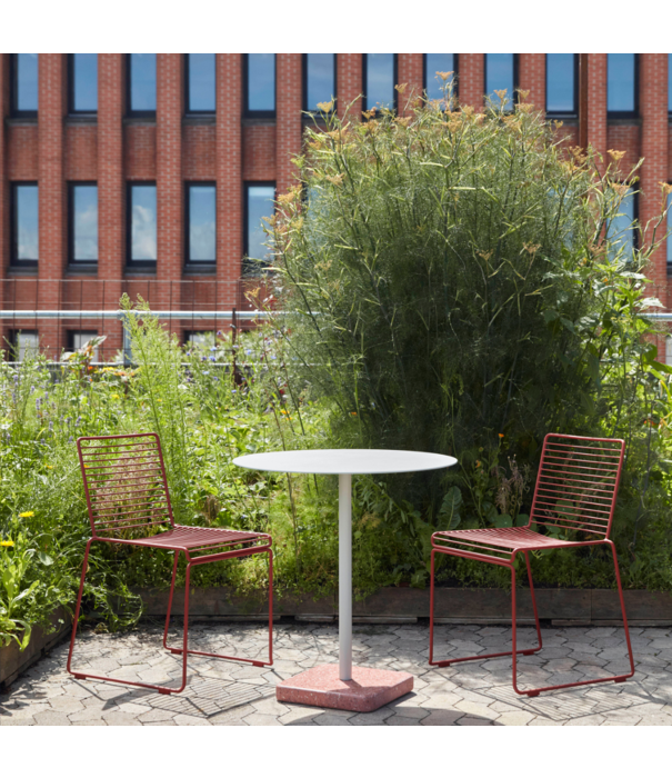 Hay  Hay - Terrazzo tafel rood - sky grijs top Ø70 cm