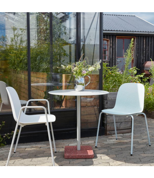 Hay  Hay - Terrazzo tafel rood - sky grijs top Ø70 cm