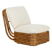 Gubi - Bohemian 72 lounge chair, rattan  Diagonal Boucle 002