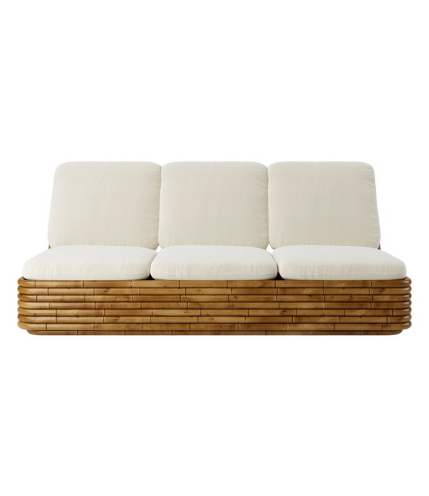 Gubi  Bohemian 72 Sofa rotan, Lupo Special Diagonal Boucle 007