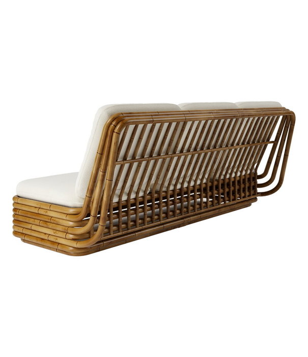 Gubi  Bohemian 72 Sofa rotan, Lupo Special Diagonal Boucle 007