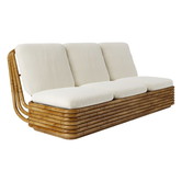 Gubi - Bohemian 72 lounge bank, rattan - Diagonal Boucle 007