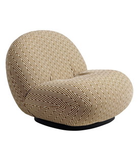 Gubi - Pacha outdoor lounge chair swivel base - fabric Chevron FR 022