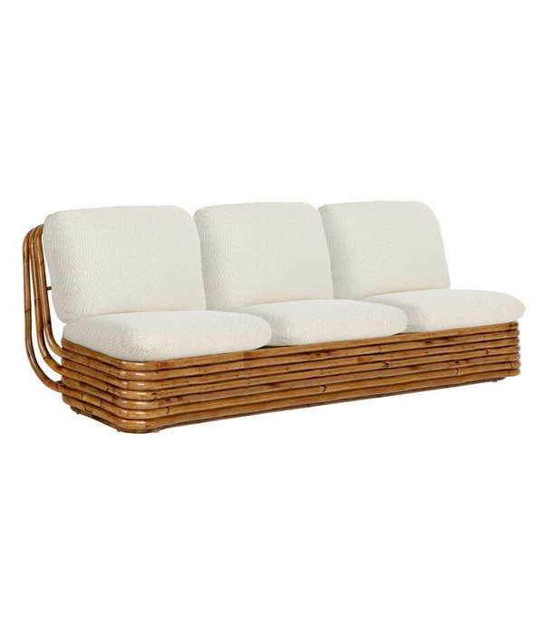Gubi  Gubi - Bohemian 72 lounge bank, rattan - Diagonal Boucle 002