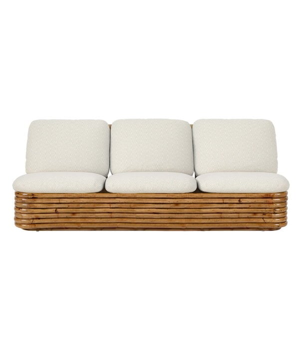 Gubi  Gubi - Bohemian 72 lounge bank, rattan - Diagonal Boucle 002