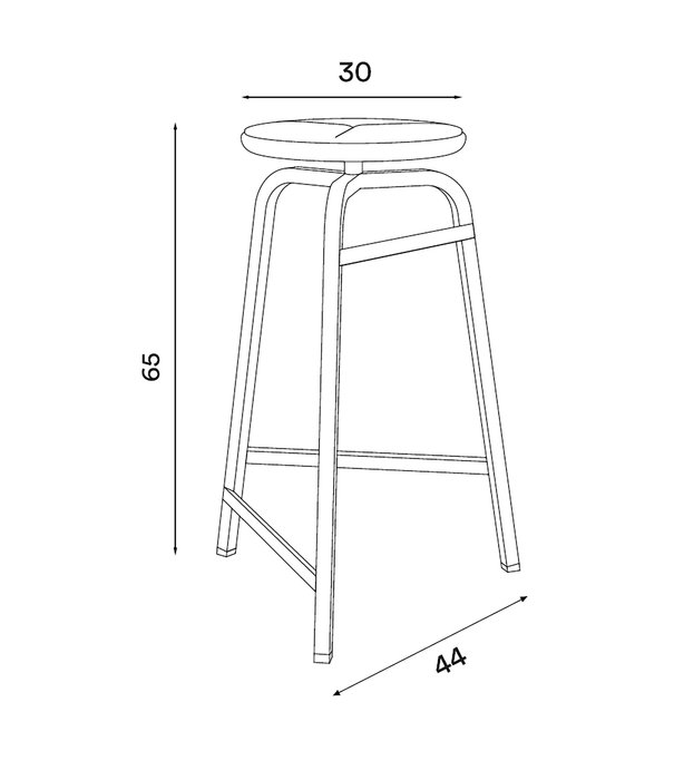 Northern  Northern -Treble counter stool leather H65 cm