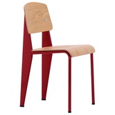 Vitra - Standard stoel naturel eiken - Japans rood