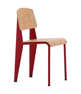 Vitra - Standard stoel naturel eiken - Japans rood