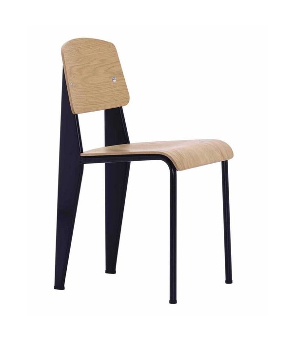 Vitra  Vitra Standard Eetkamerstoel naturel eiken, diepzwart poten