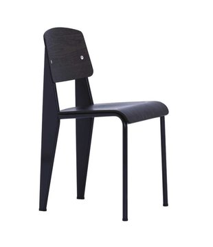 Vitra Standard Dining Chair dark oak, deep black legs