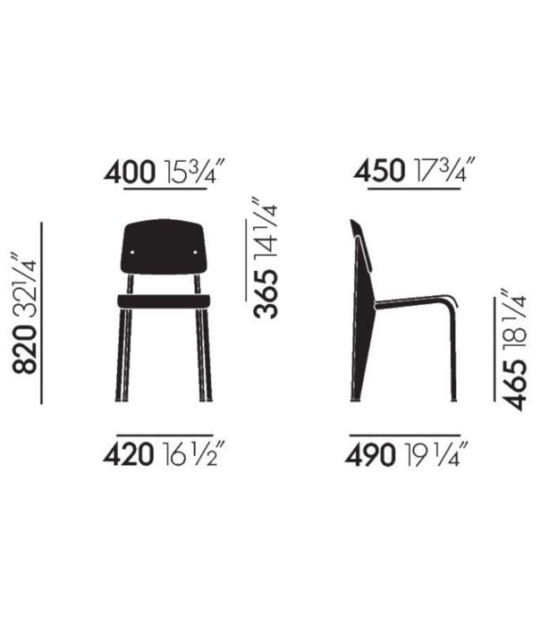 Vitra  Vitra - Standard SP stoel basalt - diep zwart