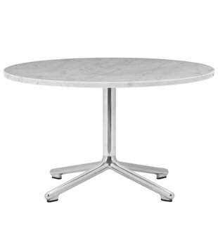 Normann Copenhagen -Lunar coffee table white marble - aluminium base Ø70