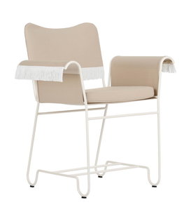 Gubi - Tropique dining chair with fringes white / beige