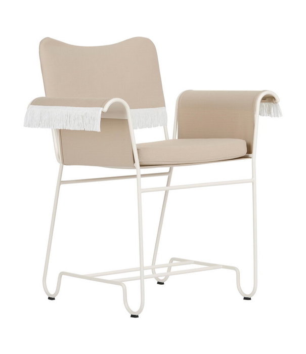 Gubi  Gubi - Tropique chair, white - beige - fringes