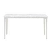 Plate coffee table Carrara marble, white base