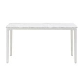 Plate salontafel Carrara marmer, wit onderstel