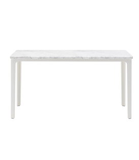 Plate salontafel Carrara marmer, wit onderstel 71 x 71