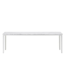 Vitra - Plate coffee table Carrara marble, white base 41 x 113