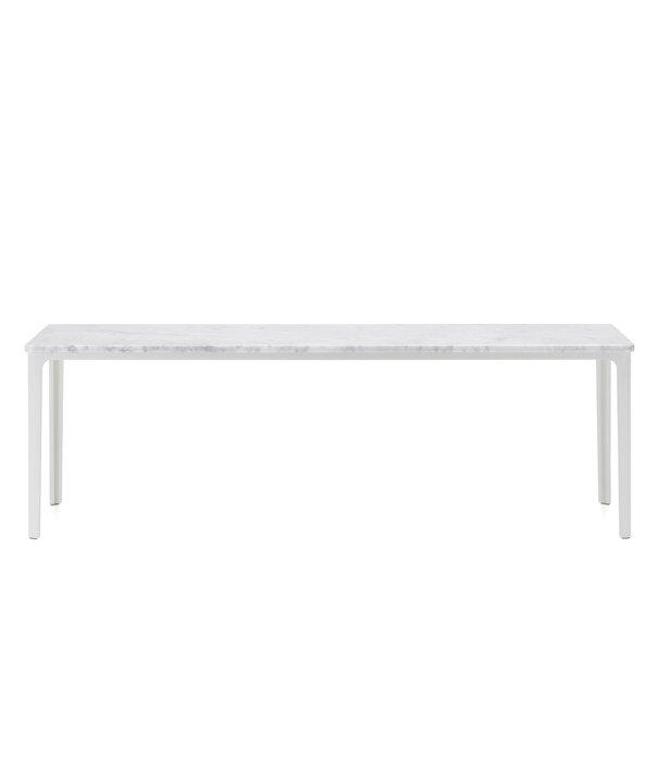 Vitra  Plate Salontafel Carrara marmer, wit onderstel