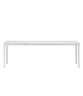 Plate Coffee Table Carrara marble, white base 71 x 113