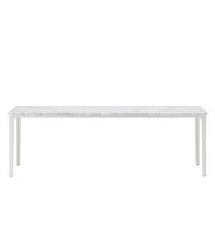 Plate Salontafel Carrara marmer, wit onderstel 71 x 113