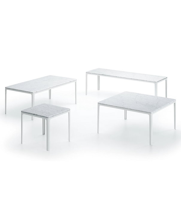 Vitra   Plate Coffee Table Carrara marble, white base
