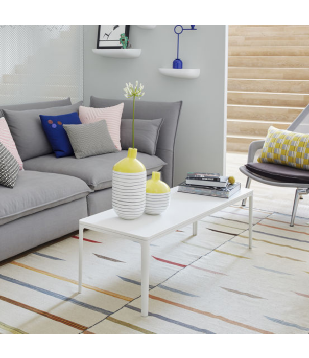 Vitra  Plate Coffee Table Carrara marble, white base