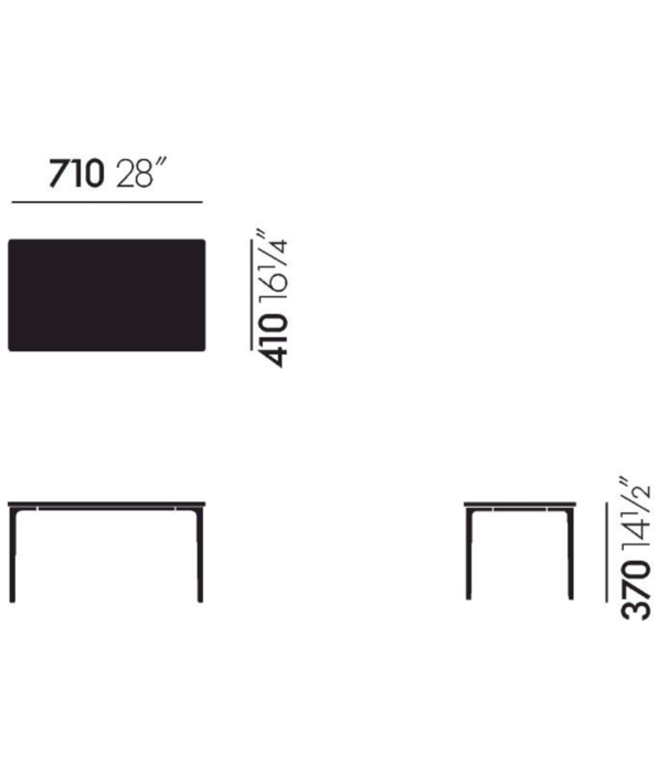 Vitra  Vitra Plate Salontafel Carrara marmer, wit onderstel