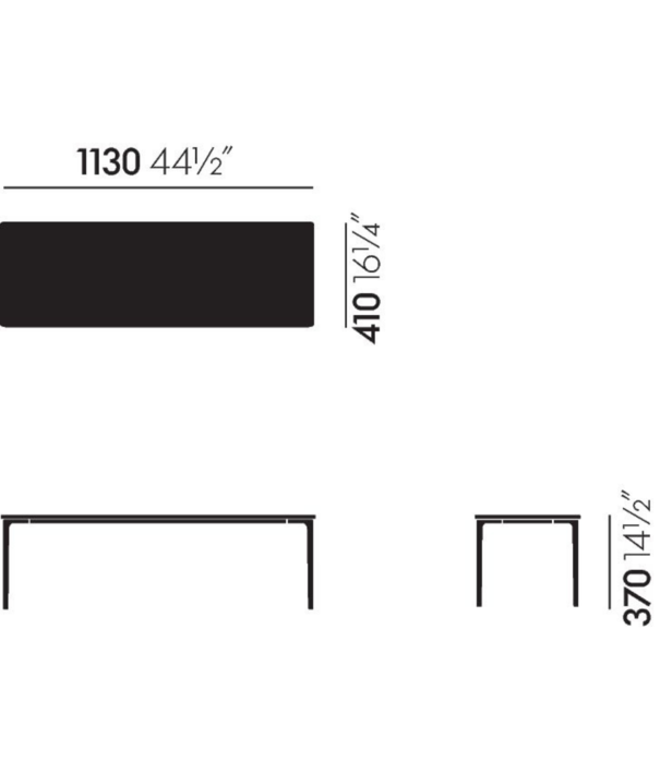 Vitra  Vitra - Plate salontafel Carrara marmer 41 x 113 cm