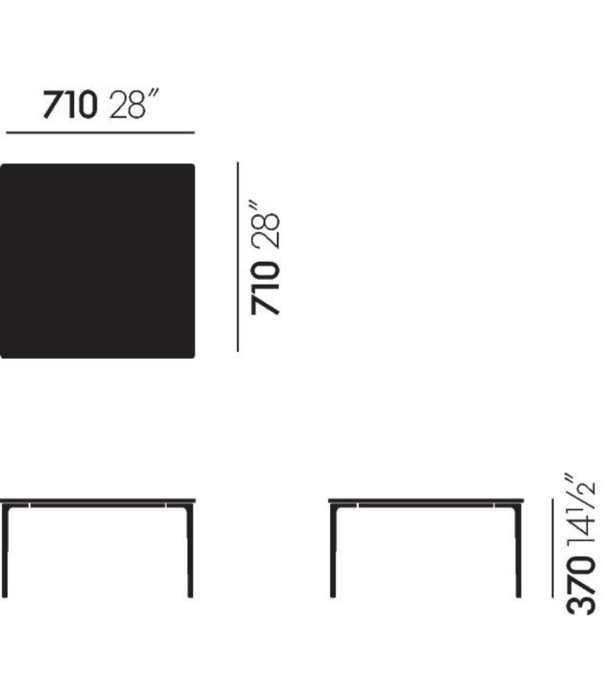 Vitra  Vitra Plate salontafel Carrara marmer, wit onderstel