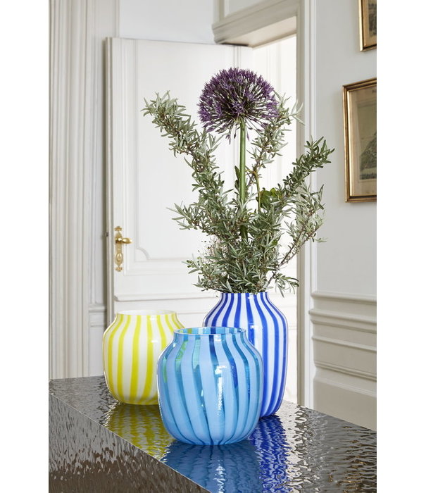 Hay Juice Striped Vase - Blue