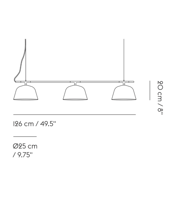 Muuto  Muuto - Ambit Rail pendant lamp grey