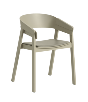 Muuto Cover Chair dark beige, stone leather seat