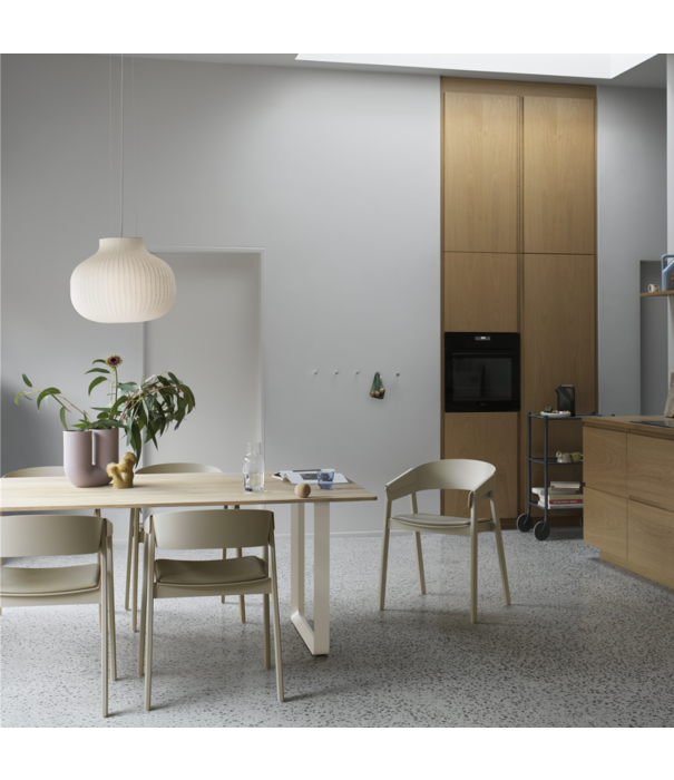 Muuto Cover Side Dining Chair dark beige, stone leather