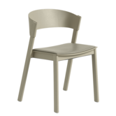 Muuto Cover Side Dining Chair dark beige, stone leather seat