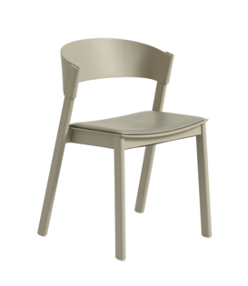 Muuto Cover Side Chair dark beige, stone leather seat