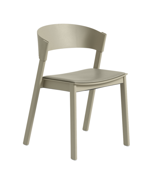 Muuto  Muuto - Cover side chair dark beige - stone leather seat