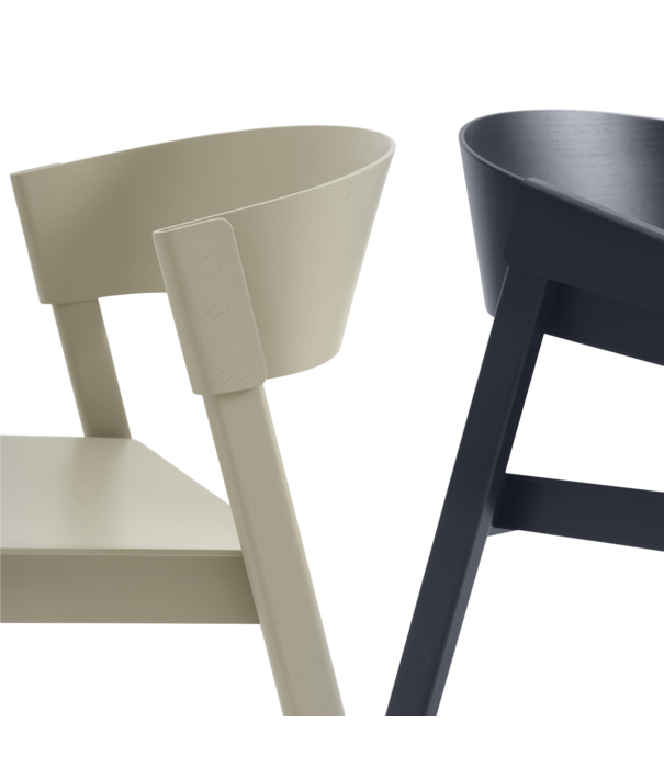 Muuto  Muuto - Cover side chair dark beige - stone leather seat