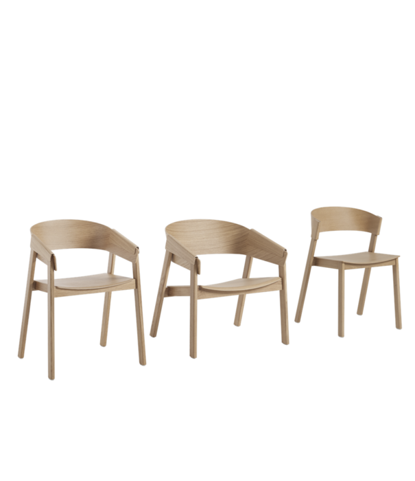 Muuto  Muuto - Cover side chair dark beige - stone leather seat