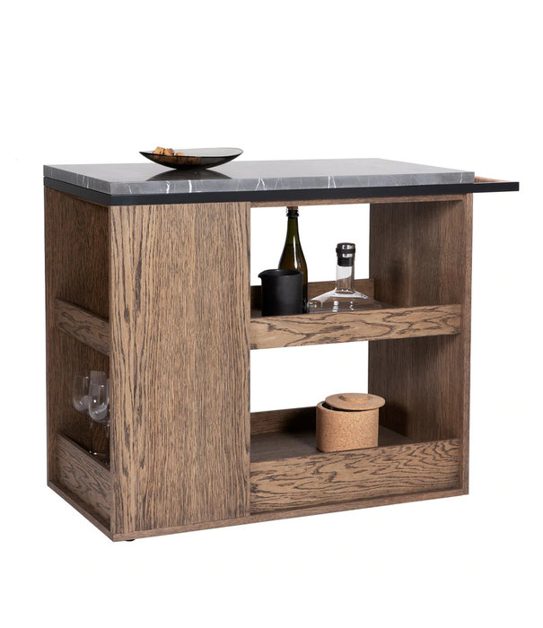 Asplund  Asplund: Remy Serving trolley oak - Pietra grey marble top